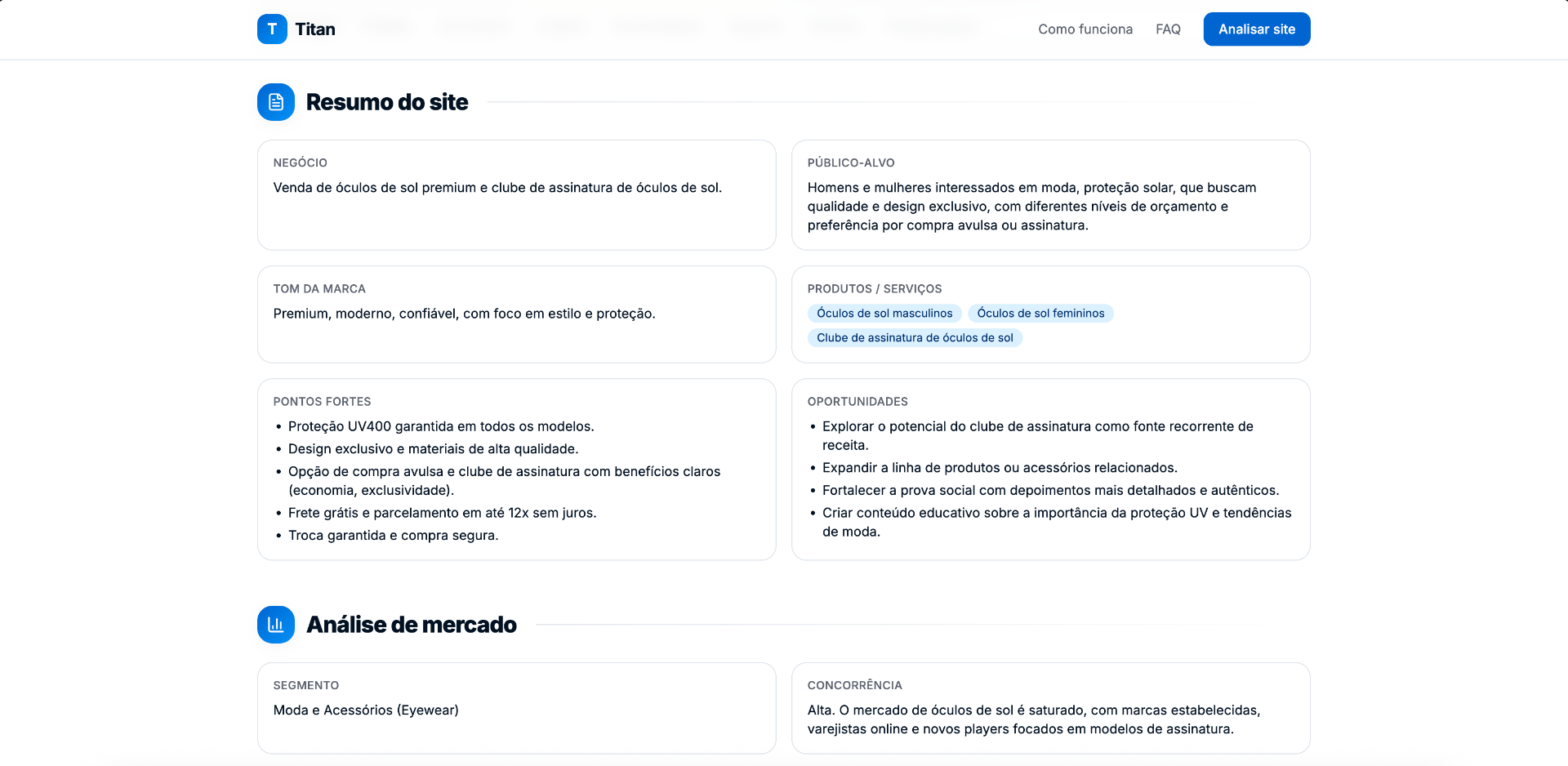 Resumo do site